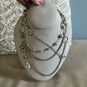 Elegant Multi-Layered Silver Necklace from LOFT